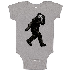 Bigfoot With Camera onesie Baby One Piece Bigfoot With Camera onesie Baby One Piece