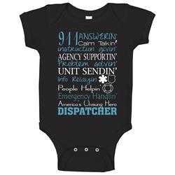 Dispatcher Proud (design On Back) onesie Baby One Piece Dispatcher Proud (design On Back) onesie Baby One Piece