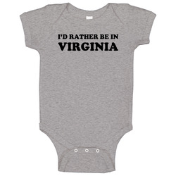Id Rather Be In Virginia Fun Raising Hope Popular Tv Show onesie Baby One Piece Id Rather Be In Virginia Fun Raising Hope Popular Tv Show onesie Baby One Piece