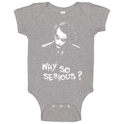 Joker Why So Serious Charcoal onesie Baby One Piece Joker Why So Serious Charcoal onesie Baby One Piece
