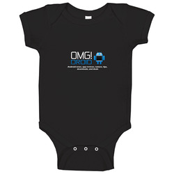 Omg!droid Black onesie Baby One Piece Omg!droid Black onesie Baby One Piece