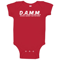 Damm Drunks Against Mad Mothers Worn Look onesie Baby One Piece Damm Drunks Against Mad Mothers Worn Look onesie Baby One Piece