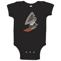 Little Pyramid Head - Black T-Shirt - Silent Hill onesie Baby One Piece Little Pyramid Head - Black T-Shirt - Silent Hill onesie Baby One Piece