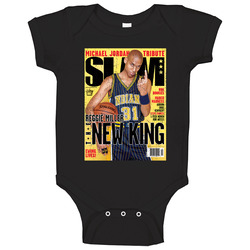 Slam Magazine Issue 33 Reggie Miller Popular Basketball Magazine Grunge Look onesie Baby One Piece Slam Magazine Issue 33 Reggie Miller Popular Basketball Magazine Grunge Look onesie Baby One Piece