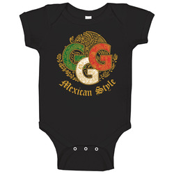 Ggg Mexican Style Black onesie Baby One Piece Ggg Mexican Style Black onesie Baby One Piece