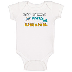 Miami Dolphins, Dolphins Shirt, My Team Makes Me Drink, Football Baby One Piece Miami Dolphins, Dolphins Shirt, My Team Makes Me Drink, Football Baby One Piece