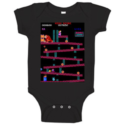 Donkey Kong Retro Video Arcade Game Screenshot Baby One Piece Donkey Kong Retro Video Arcade Game Screenshot Baby One Piece