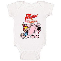 Tom Terrific And Mighty Manfred The Wonder Dog Baby One Piece Tom Terrific And Mighty Manfred The Wonder Dog Baby One Piece