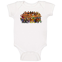 1989 Retro Cartoon Wrestling Roster Baby One Piece 1989 Retro Cartoon Wrestling Roster Baby One Piece