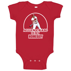 St Louis Baseball Allen Craig Homeboy Baby One Piece St Louis Baseball Allen Craig Homeboy Baby One Piece