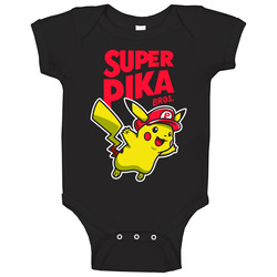 Super pika bros t-shirt pokemon tee mario bros Baby One Piece Super pika bros t-shirt pokemon tee mario bros Baby One Piece
