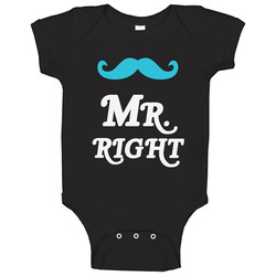 Mr Right Mustache Baby One Piece Mr Right Mustache Baby One Piece
