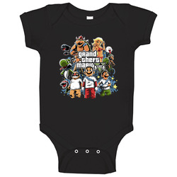 Grand Theft Mario Baby One Piece