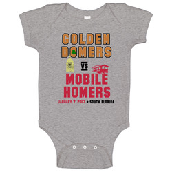Golden Domers Vs Mobile Homers Notre Dame Alabama Gold Baby One Piece