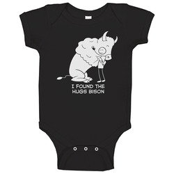 I Found The Hugs Bison Funny Science Baby One Piece I Found The Hugs Bison Funny Science Baby One Piece