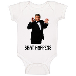 Shat Happens William Shatner Baby One Piece Shat Happens William Shatner Baby One Piece