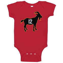 Tom Brady Number 12 Goat Greatest Of All Time Tampa Bay Football Fan Baby One Piece