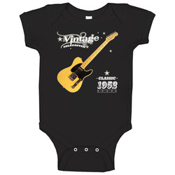 Vintage Telecaster 1952 Guitar Black Baby One Piece Vintage Telecaster 1952 Guitar Black Baby One Piece