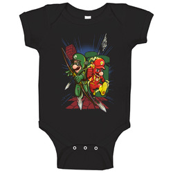 Green Arrow The Flash Mario And Luigi Funny Parody Official Black Unisex Baby One Piece Green Arrow The Flash Mario And Luigi Funny Parody Official Black Unisex Baby One Piece