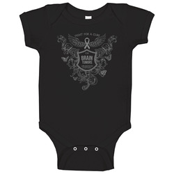 Brain Tumor Ornate Fight Baby One Piece Brain Tumor Ornate Fight Baby One Piece