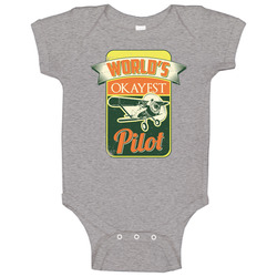 World's Okayest Pilot Funny Piloting Drone Aviation Distressed Baby One Piece World's Okayest Pilot Funny Piloting Drone Aviation Distressed Baby One Piece