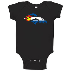 Denver Broncos Horse Colorado Flag T Shirt Men (black) Baby One Piece