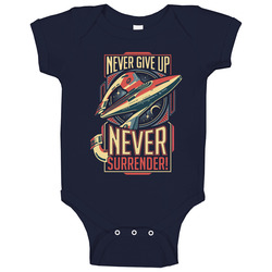 Galaxy Quest Tshirt Never Give Up Tee Baby One Piece