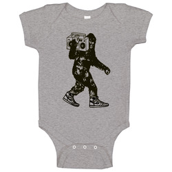 Bigfoot Boombox - Sasquatch With Hightops Baby One Piece