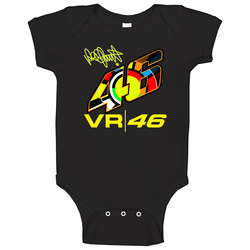 Vr 46 Number Signature Man Black Baby One Piece Vr 46 Number Signature Man Black Baby One Piece
