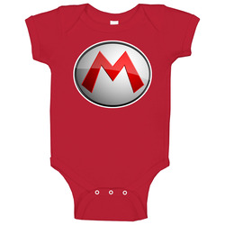 Super Mario Bros Mario Logo Baby One Piece Super Mario Bros Mario Logo Baby One Piece