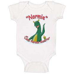 Normie The Lake Norman Monster On White Baby One Piece Normie The Lake Norman Monster On White Baby One Piece
