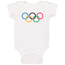 Olympic Rings Sports Pig In Baby One Piece Olympic Rings Sports Pig In Baby One Piece