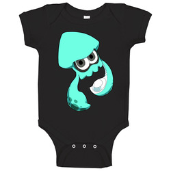 Splatoon - Turqoise Inkling Squid - Black Baby One Piece Splatoon - Turqoise Inkling Squid - Black Baby One Piece