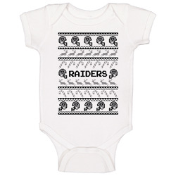 Raiders Football Ugly Christmas Sweater T Shirt - Oakland Raiders Team Colors Baby One Piece