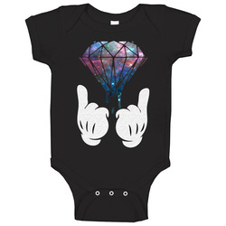 Dope White Hand Diamond Baby One Piece Dope White Hand Diamond Baby One Piece