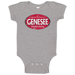 Genesee Beer Fan Brewing Company Logo Cool Distressed Grunge Look Baby One Piece Genesee Beer Fan Brewing Company Logo Cool Distressed Grunge Look Baby One Piece