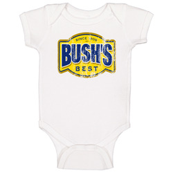 Bushs Best Beans Canned Food Logo Cool Distressed Grunge Retro Look Unique Gift Baby One Piece Bushs Best Beans Canned Food Logo Cool Distressed Grunge Retro Look Unique Gift Baby One Piece