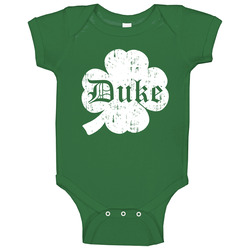 Duke St Patricks Day Clover Name Baby One Piece Duke St Patricks Day Clover Name Baby One Piece