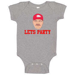 Lets Party Andy Reid Kansas City Chiefs Superbowl Football Baby One Piece