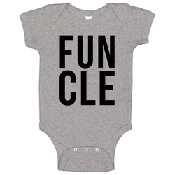 Funcle T-shirt Grey Tee Shirt Fun Uncle Gift For Him Baby One Piece