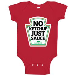 Big S Mans Not Hot No Ketchup Just Sauce Raw Sauce Shaq Ketchup Logo Funny Spoof Baby One Piece Big S Mans Not Hot No Ketchup Just Sauce Raw Sauce Shaq Ketchup Logo Funny Spoof Baby One Piece