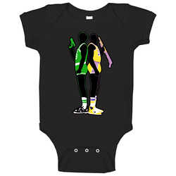 Boston Los Angeles Rivalry Basketball Magic Bird Baby One Piece Boston Los Angeles Rivalry Basketball Magic Bird Baby One Piece