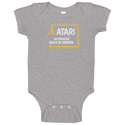 Atari Sales & Service, T-Shirt, Video Game, Gaming, 2600, Activision Baby One Piece