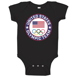United States Usa Winter Olympic Team Pyeongchang 2018 Round Logo Baby One Piece