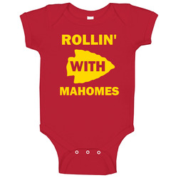 Rollin With Mahomes Patrick Mahomes Kansas City Football Player Baby One Piece
