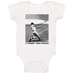 61 Homers Zero Steroids Roger Maris Baseball Baby One Piece
