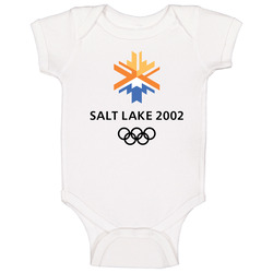Salt Lake City Winter 2002 Olympics Retro Logo World Olympiad Event Baby One Piece