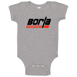 Borla High Performance Exhaust Systems Muffler Racing Logo Baby One Piece Borla High Performance Exhaust Systems Muffler Racing Logo Baby One Piece