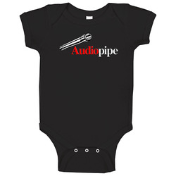 Audio Pipe Automobile Car Parts Cool Distressed Style Brand Logo Emblem White Font Baby One Piece Audio Pipe Automobile Car Parts Cool Distressed Style Brand Logo Emblem White Font Baby One Piece