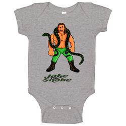 Jake The Snake Retro Cartoon Wrestling Baby One Piece Jake The Snake Retro Cartoon Wrestling Baby One Piece